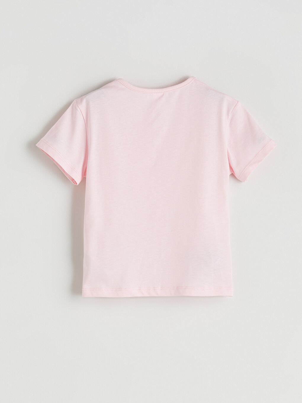 Pembe Bisiklet Yaka Slogan Baskılı Kız Çocuk Tişört-4