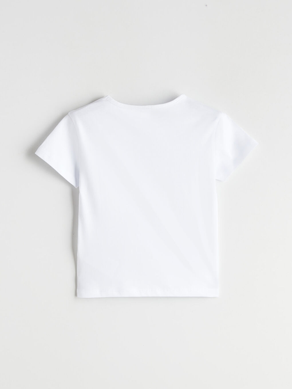 Ekru Bisiklet Yaka Slogan Baskılı Kız Çocuk Tişört-3