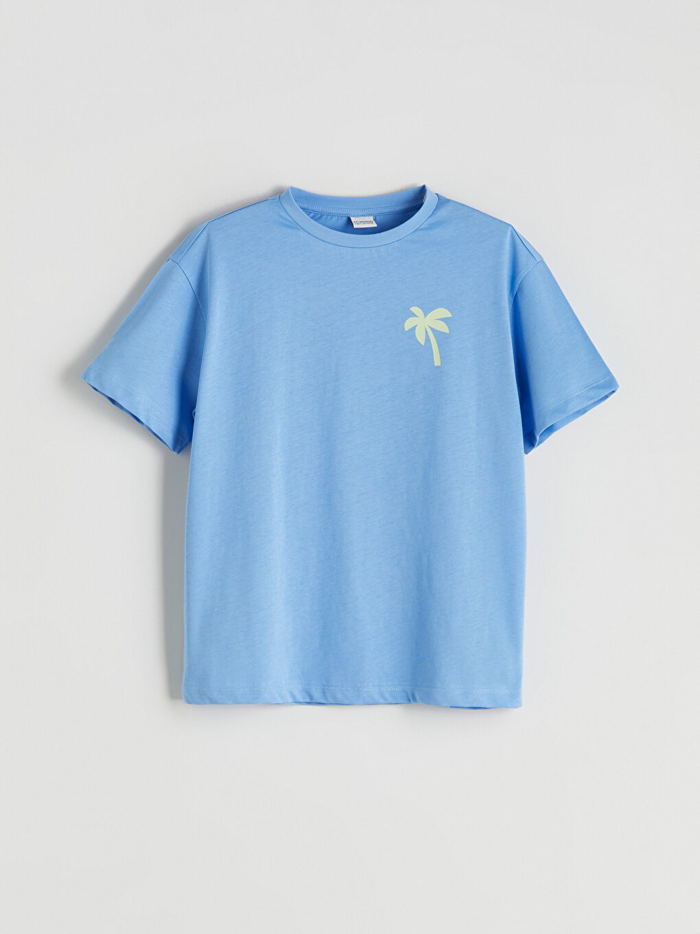 Mavi Bisiklet Yaka Slogan Baskılı Kız Çocuk Tişört-2