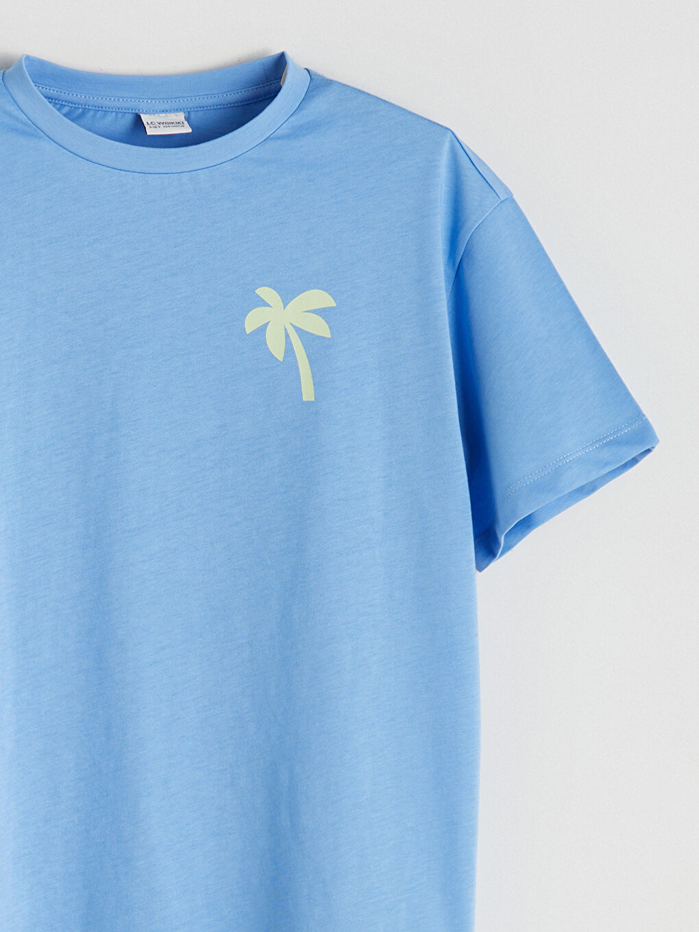 Mavi Bisiklet Yaka Slogan Baskılı Kız Çocuk Tişört-3