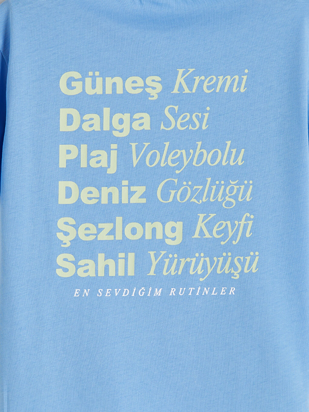 Mavi Bisiklet Yaka Slogan Baskılı Kız Çocuk Tişört-4