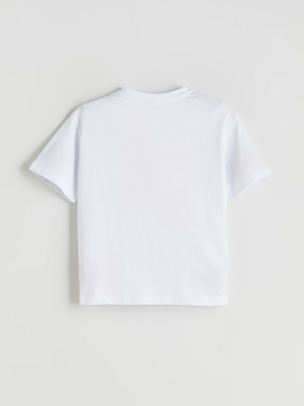 Beyaz Bisiklet Yaka Slogan Baskılı Kız Çocuk Tişört-4