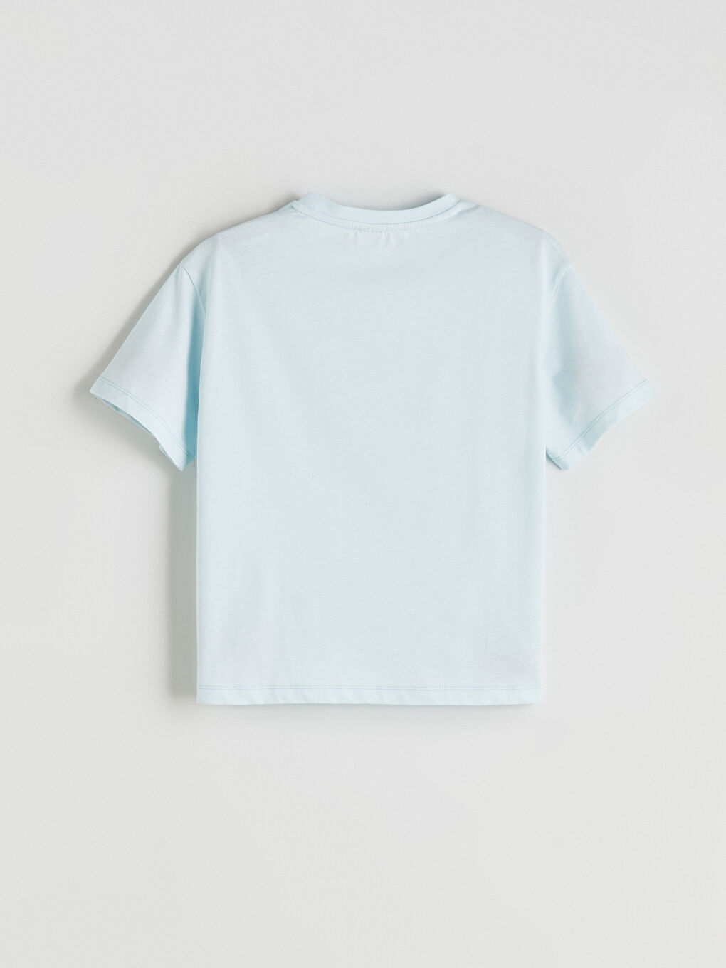 Mavi Bisiklet Yaka Slogan Baskılı Kız Çocuk Tişört-4