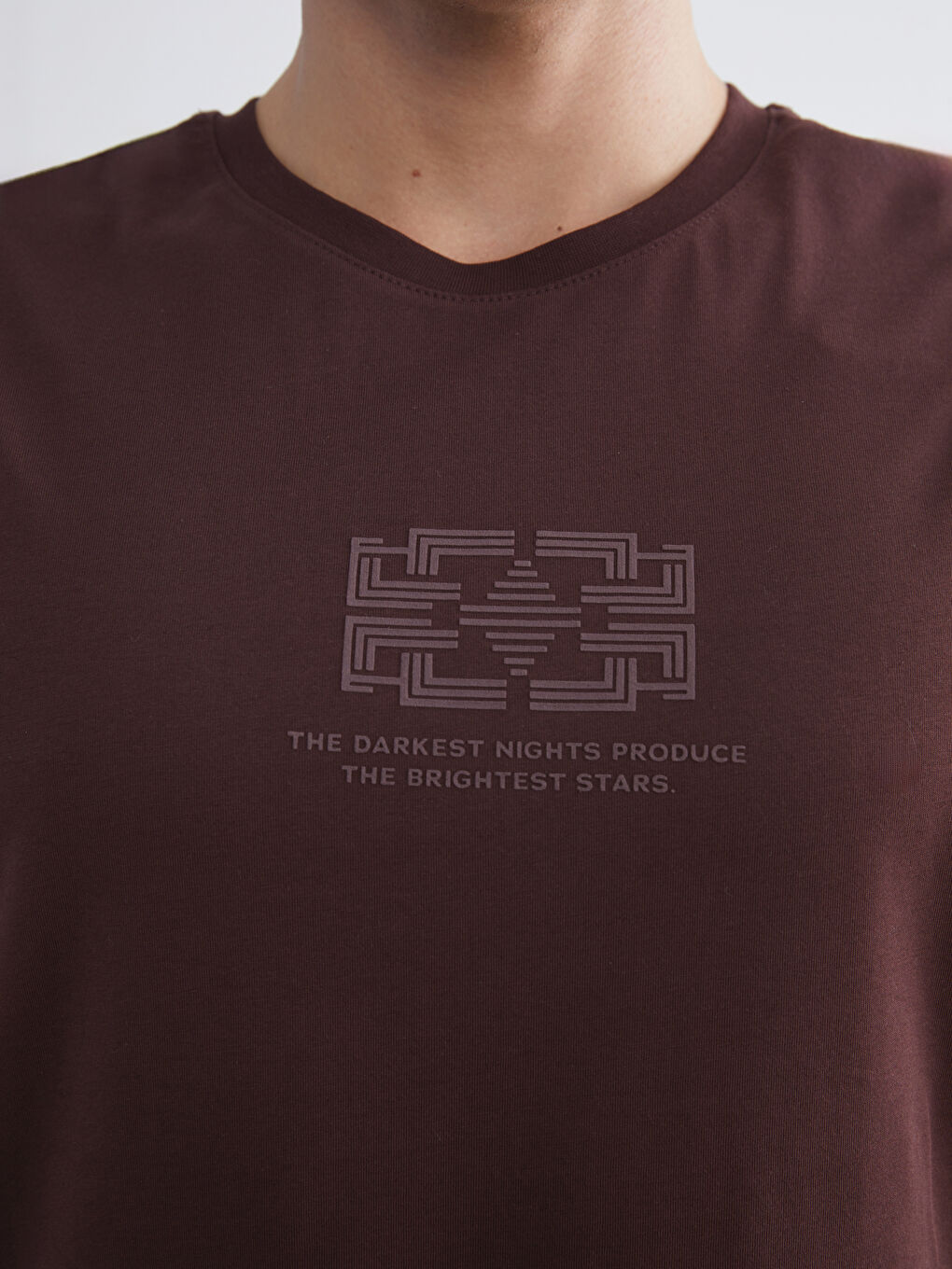 Bordo Bisiklet Yaka Baskılı Penye Erkek Kolsuz Tişört-2