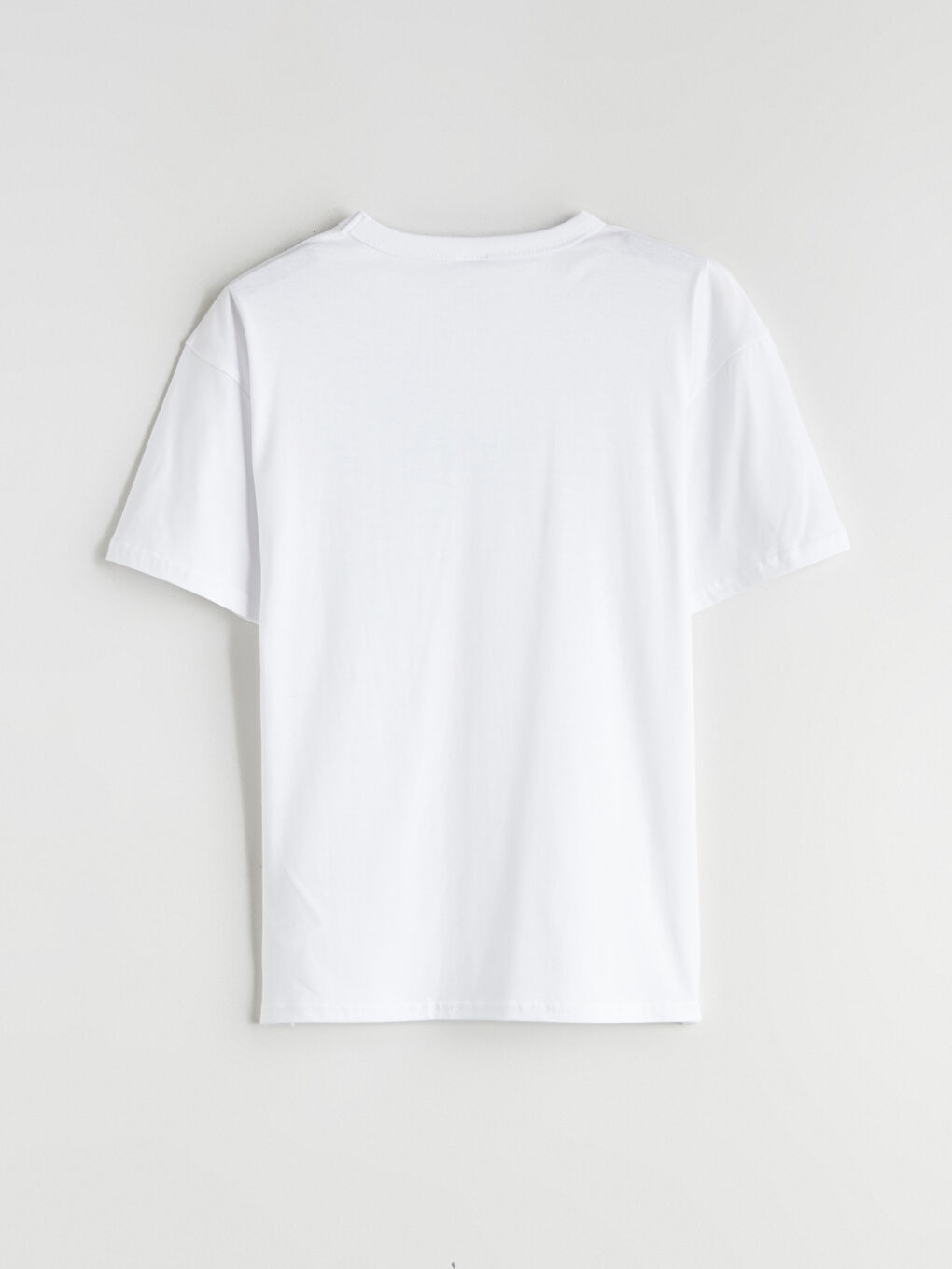 Beyaz Bisiklet Yaka Slogan Baskılı Erkek Çocuk Tişört-4