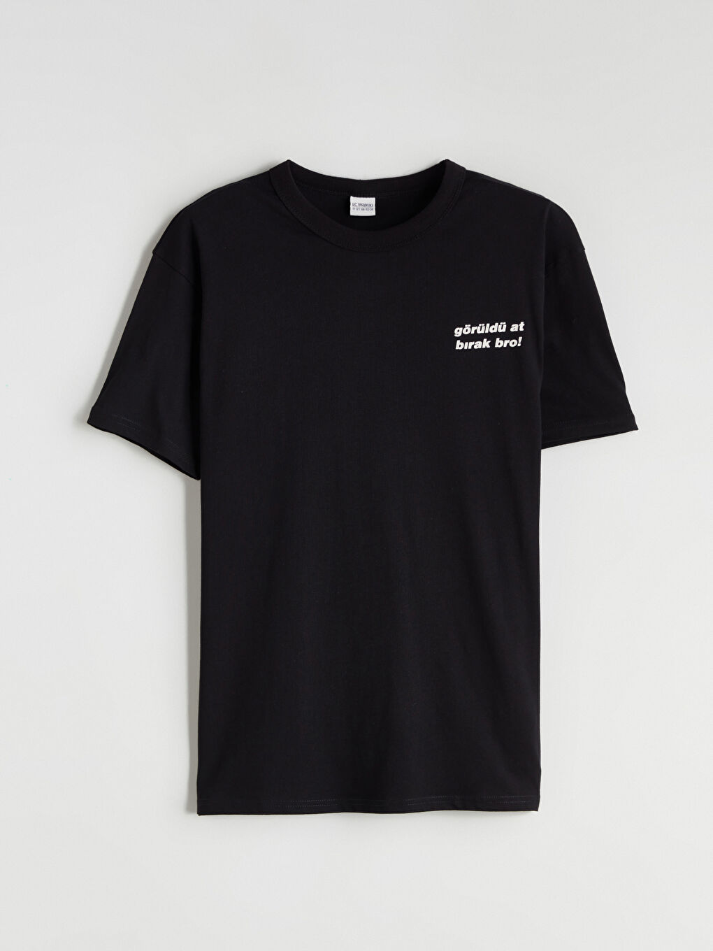 Siyah Bisiklet Yaka Slogan Baskılı Erkek Çocuk Tişört-2