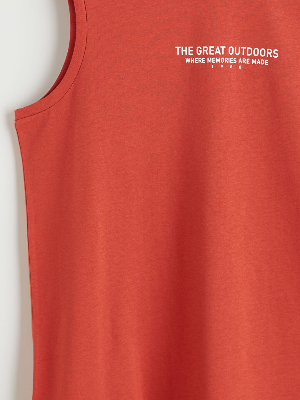 Turuncu Bisiklet Yaka Baskılı Erkek Kolsuz Tişört-6