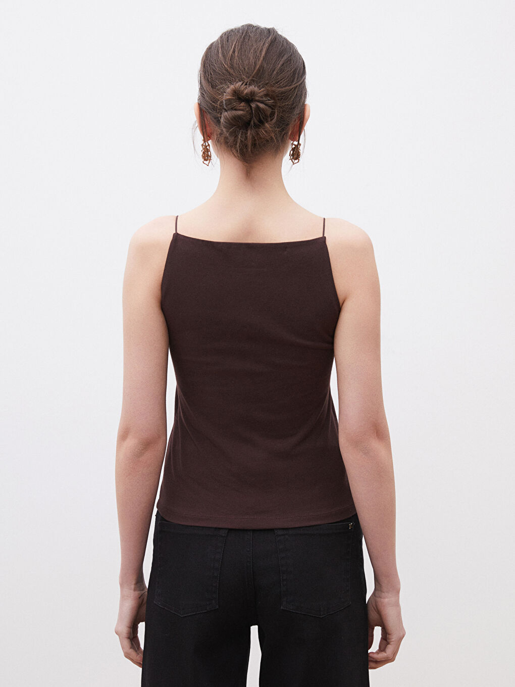 Kahverengi Halter Yaka Kadın Atlet-3