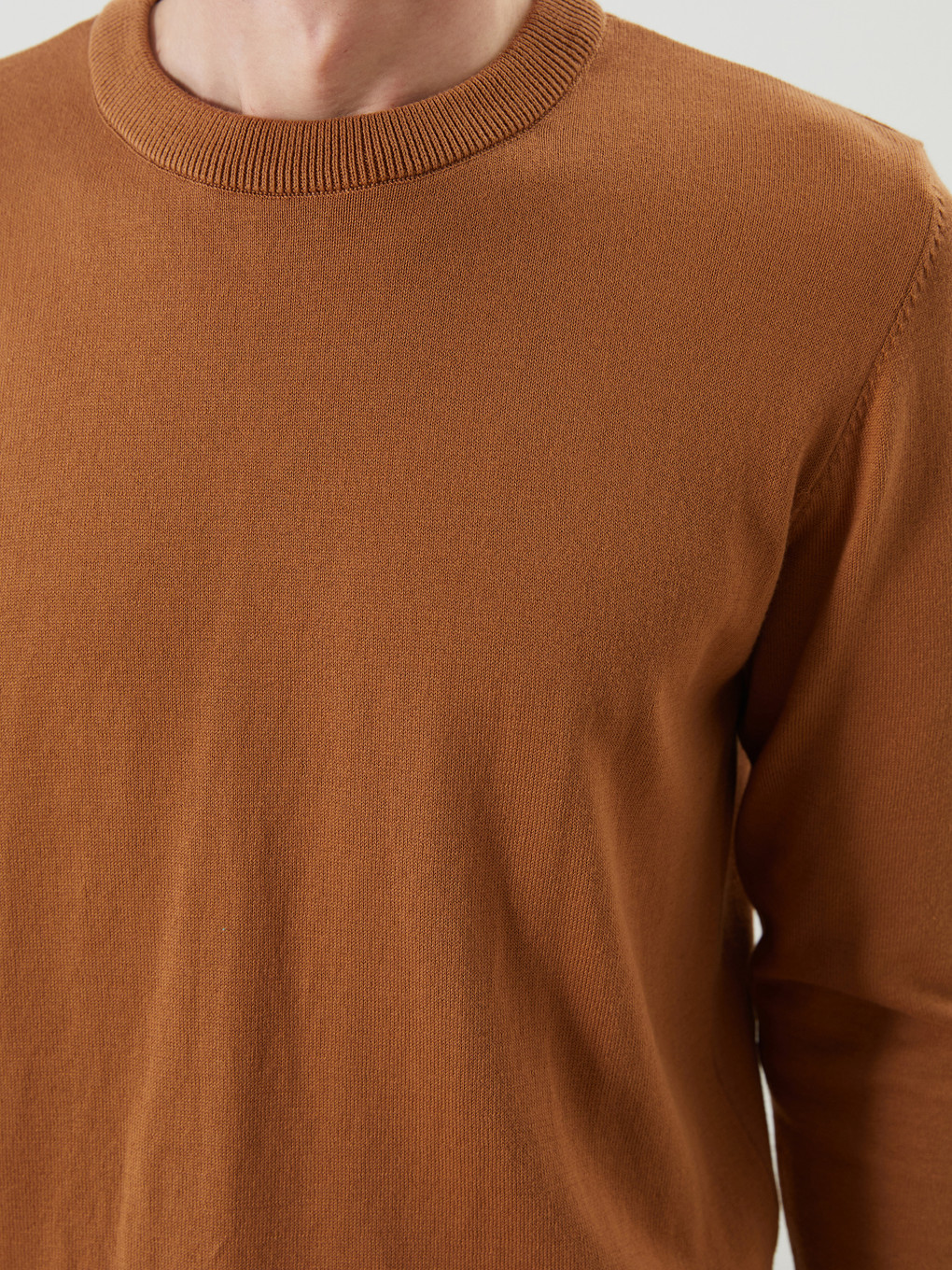 Crew Neck Long Sleeve Thin Men's Knitwear Sweater-2