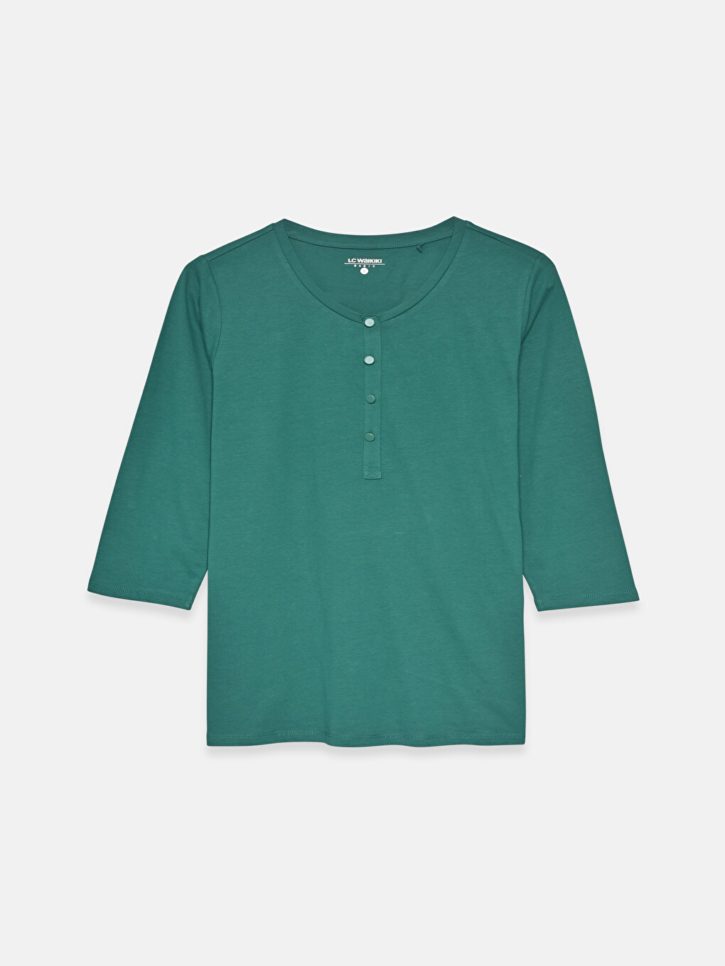 Crew Neck Plain Cotton Women's Blouse