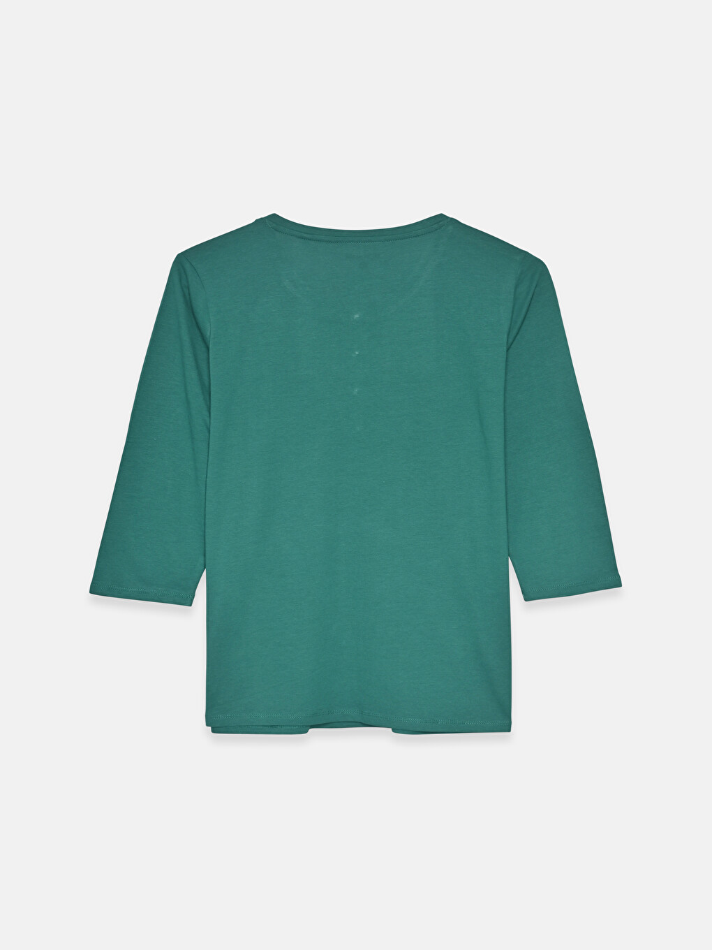 Crew Neck Plain Cotton Women's Blouse-1
