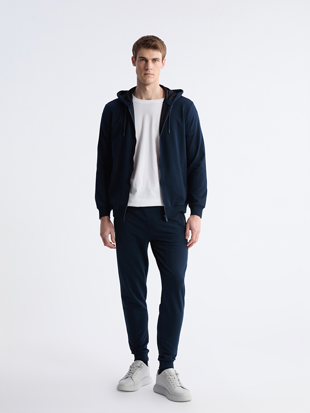 Hooded Long Sleeve Men's Zip-up Sweatshirt-1