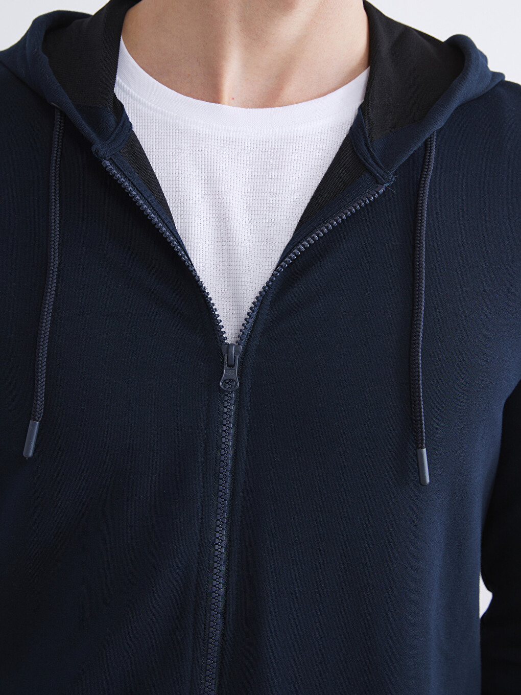 Hooded Long Sleeve Men's Zip-up Sweatshirt-5