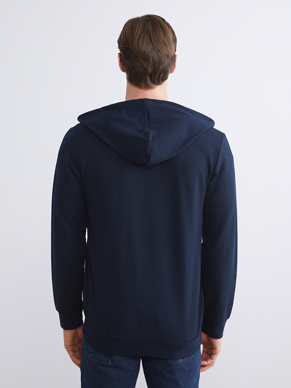 Hooded Long Sleeve Men's Zip-up Sweatshirt-7