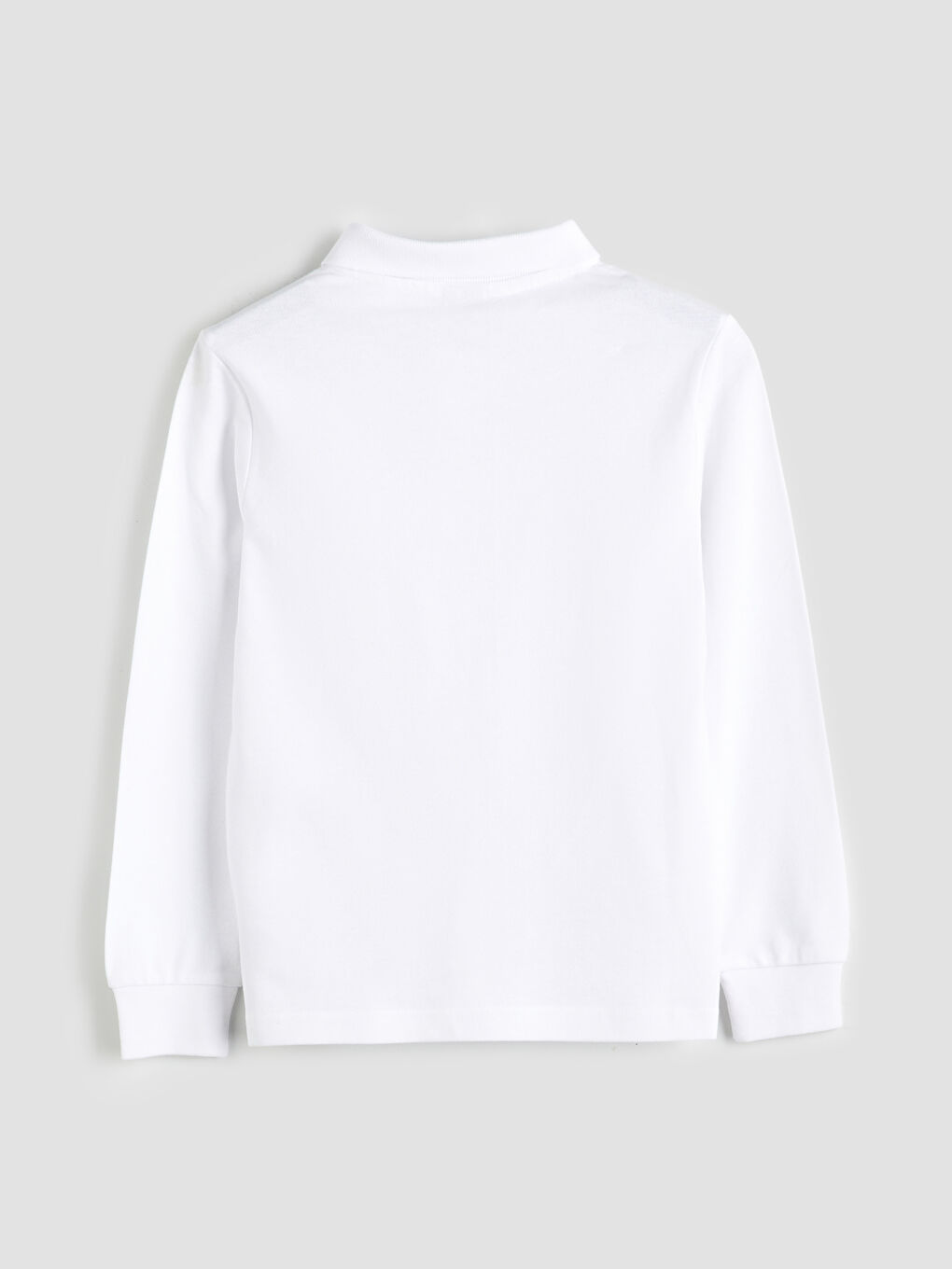 Beyaz Polo Yaka Erkek Çocuk Tişört-1