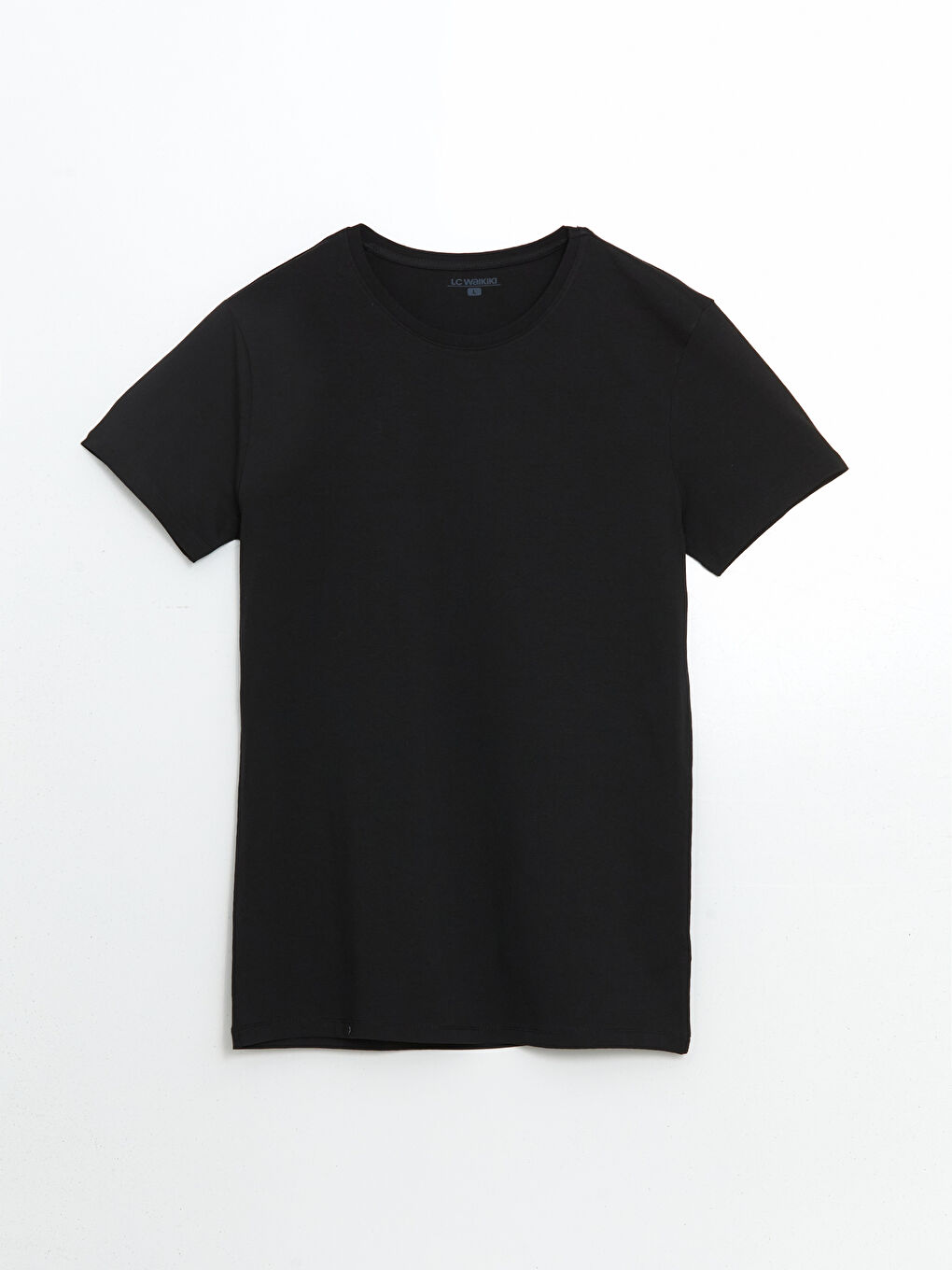 Siyah Bisiklet Yaka Penye Erkek Atlet-8