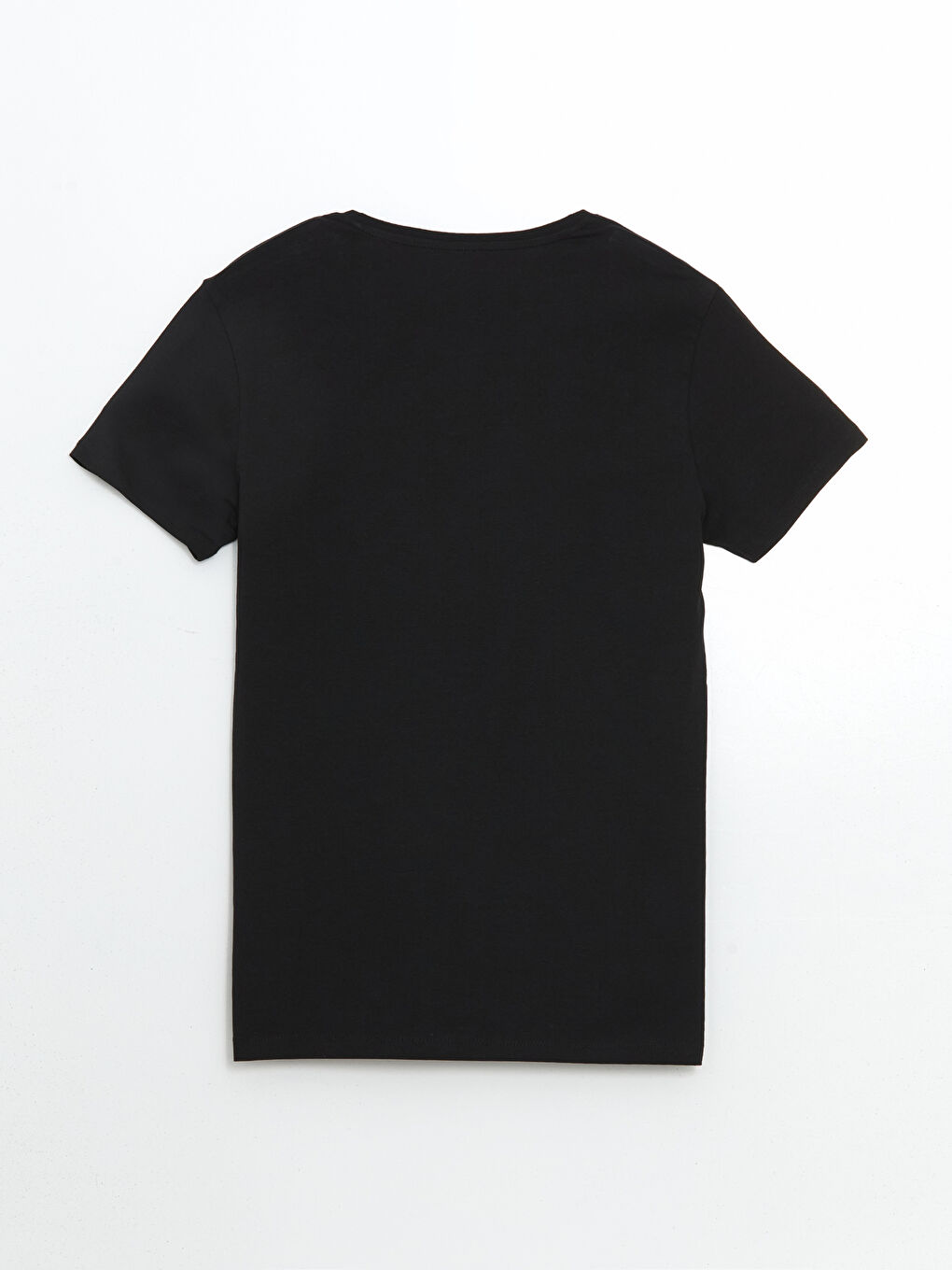 Siyah Bisiklet Yaka Penye Erkek Atlet-9