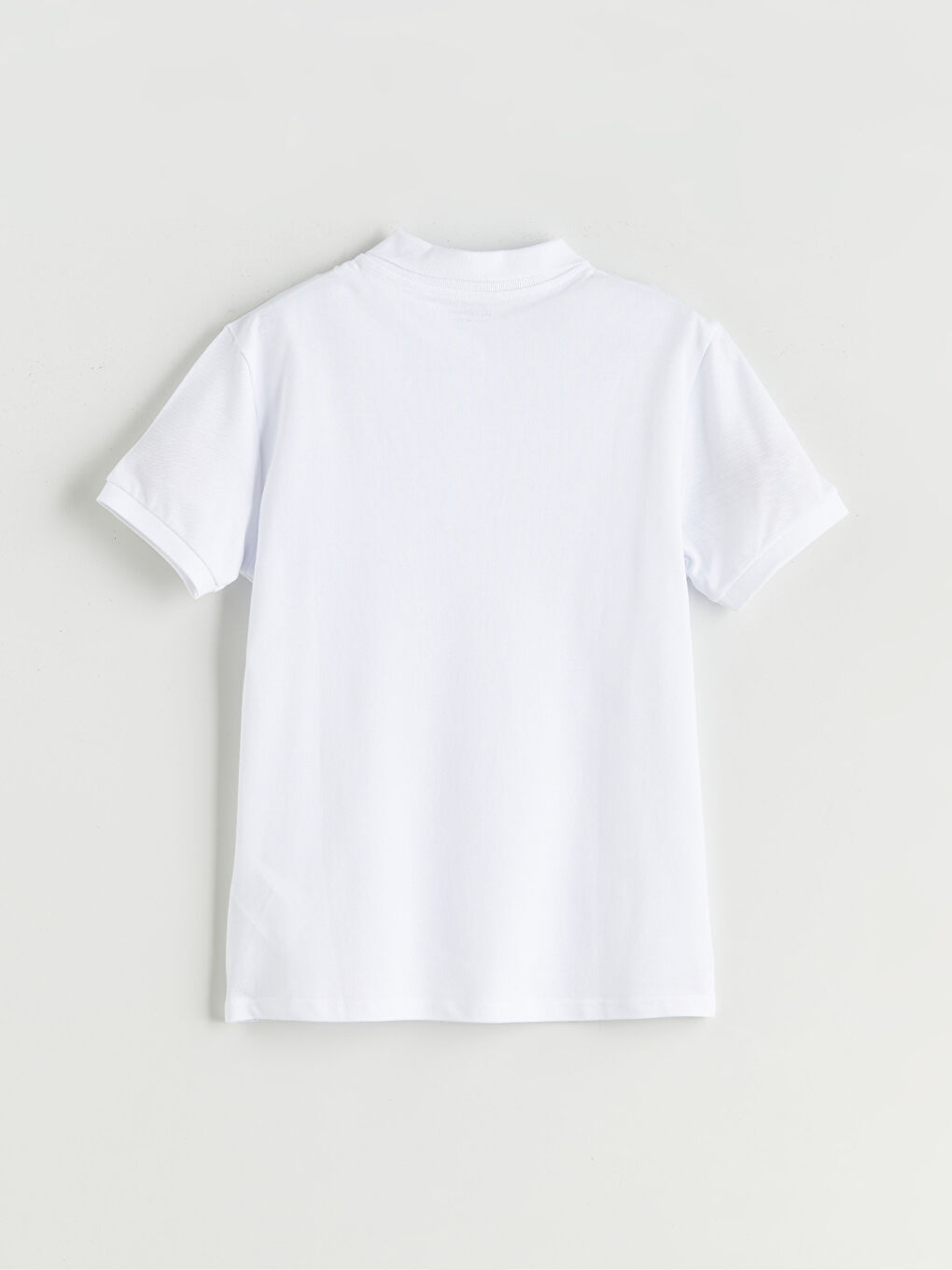 Beyaz Polo Yaka Basic Kız Çocuk Tişört 2'li-3