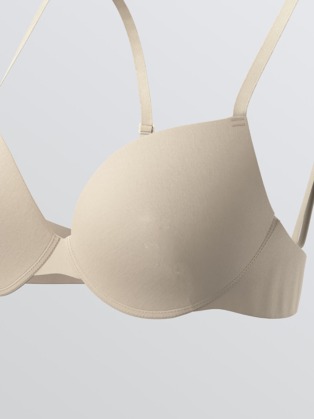 Pembe Balenli Dolgulu Düz Tişört Sütyen-4