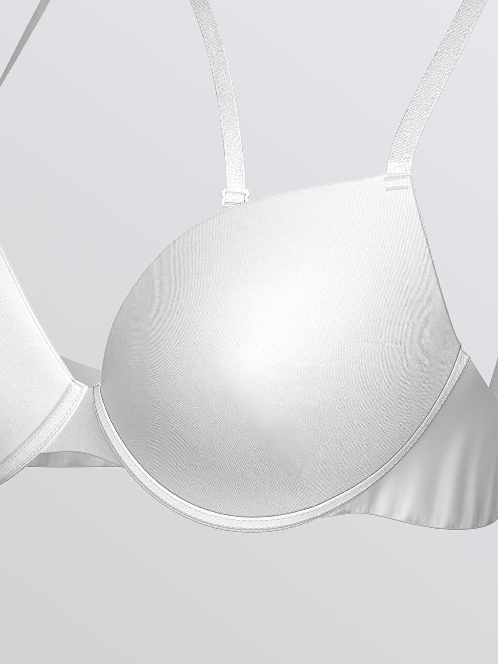 Beyaz Balenli Yarım Dolgulu Düz Tişört Sütyen-2