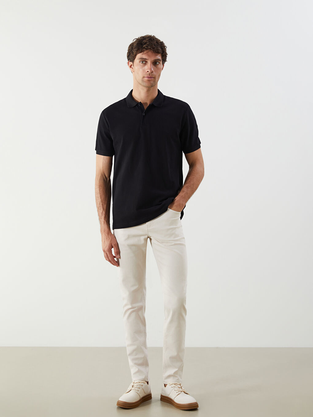 Tricou Polo Guler Mânecă Scurtă Pique pentru Bărbați-1