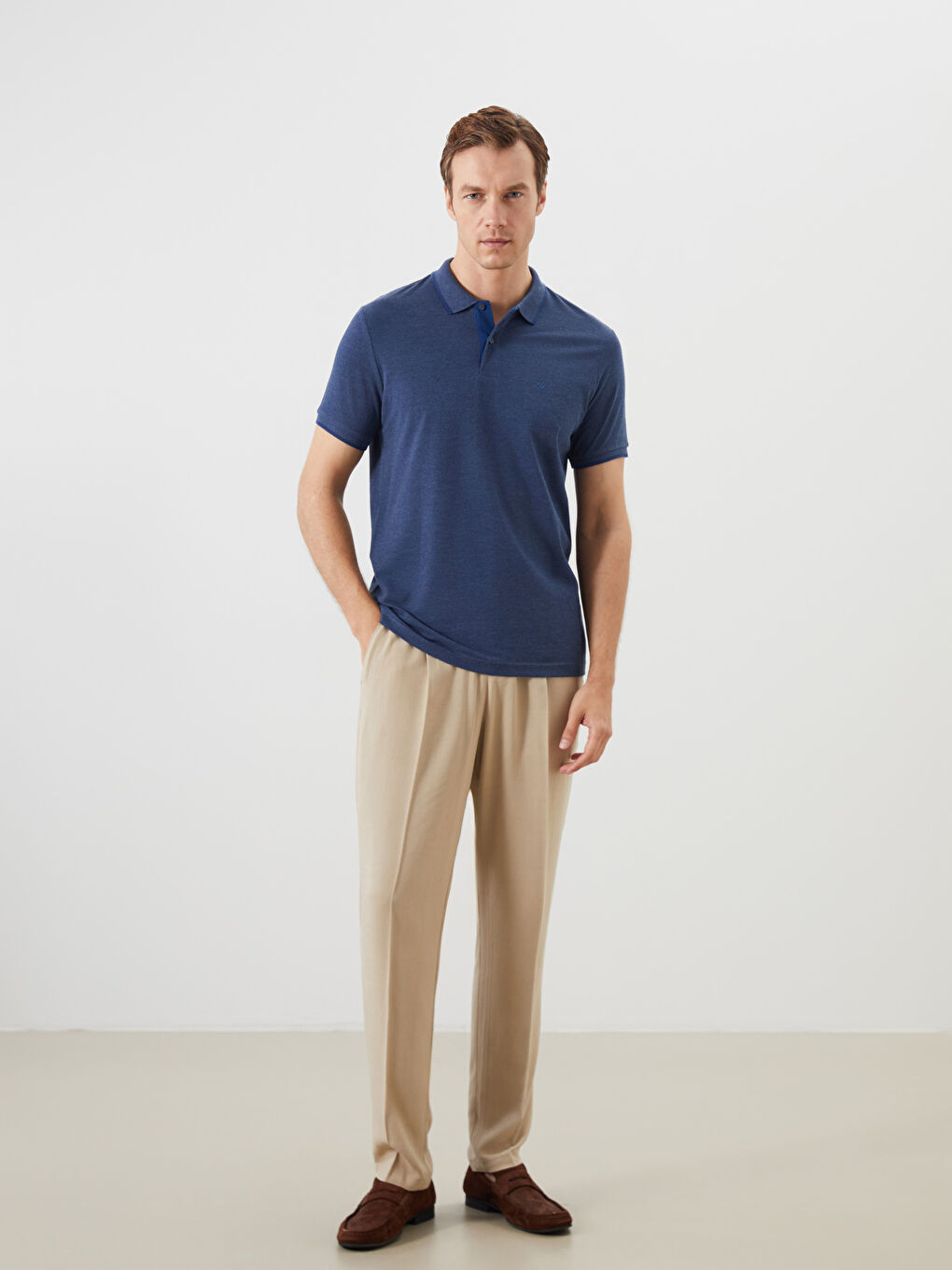 تي شيرت بياقة بولو كم قصير بيكيه للرجال LCWAIKIKI Classic-3