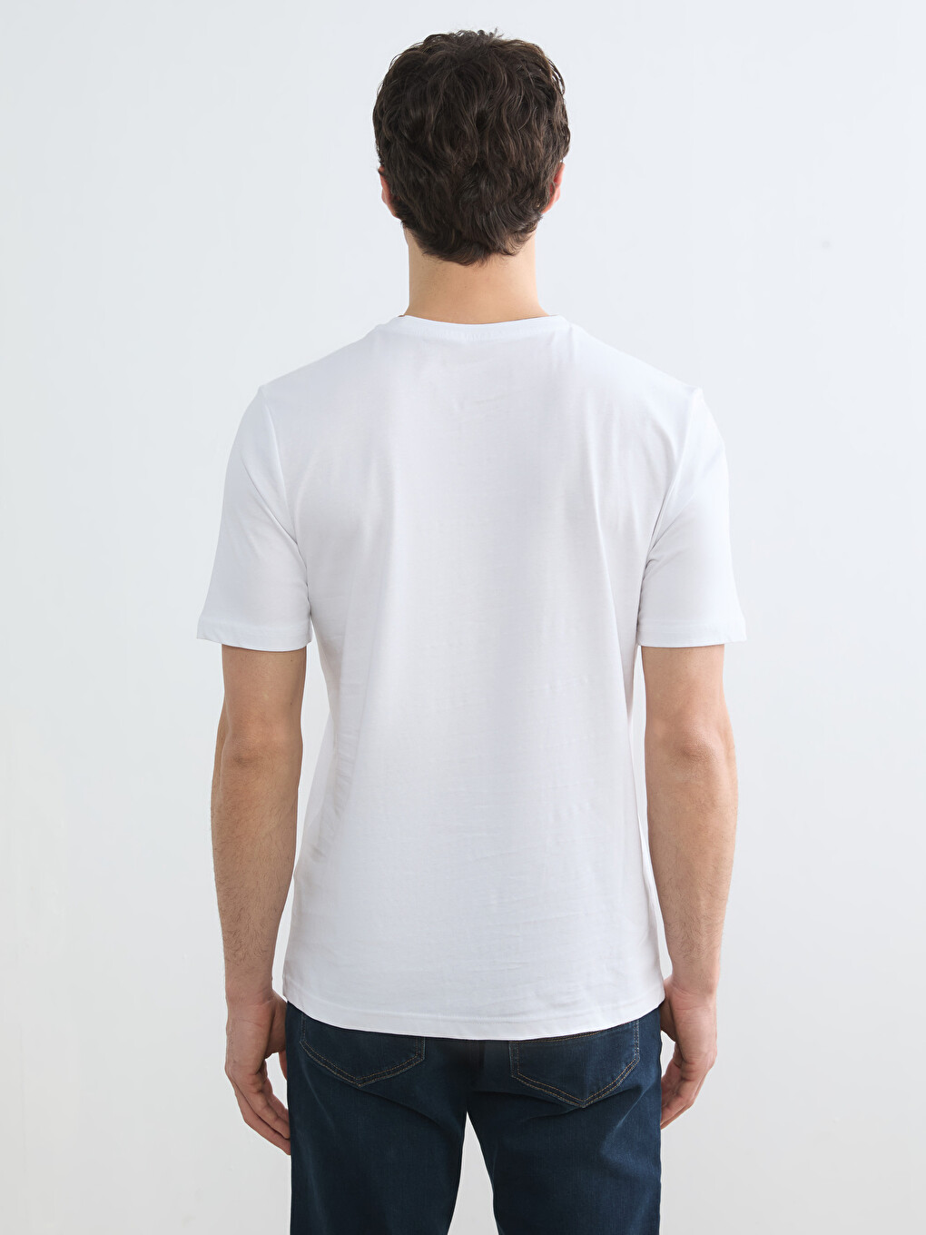 Crew Neck Short Sleeve Printed Combed Cotton Men's T-shirt-6