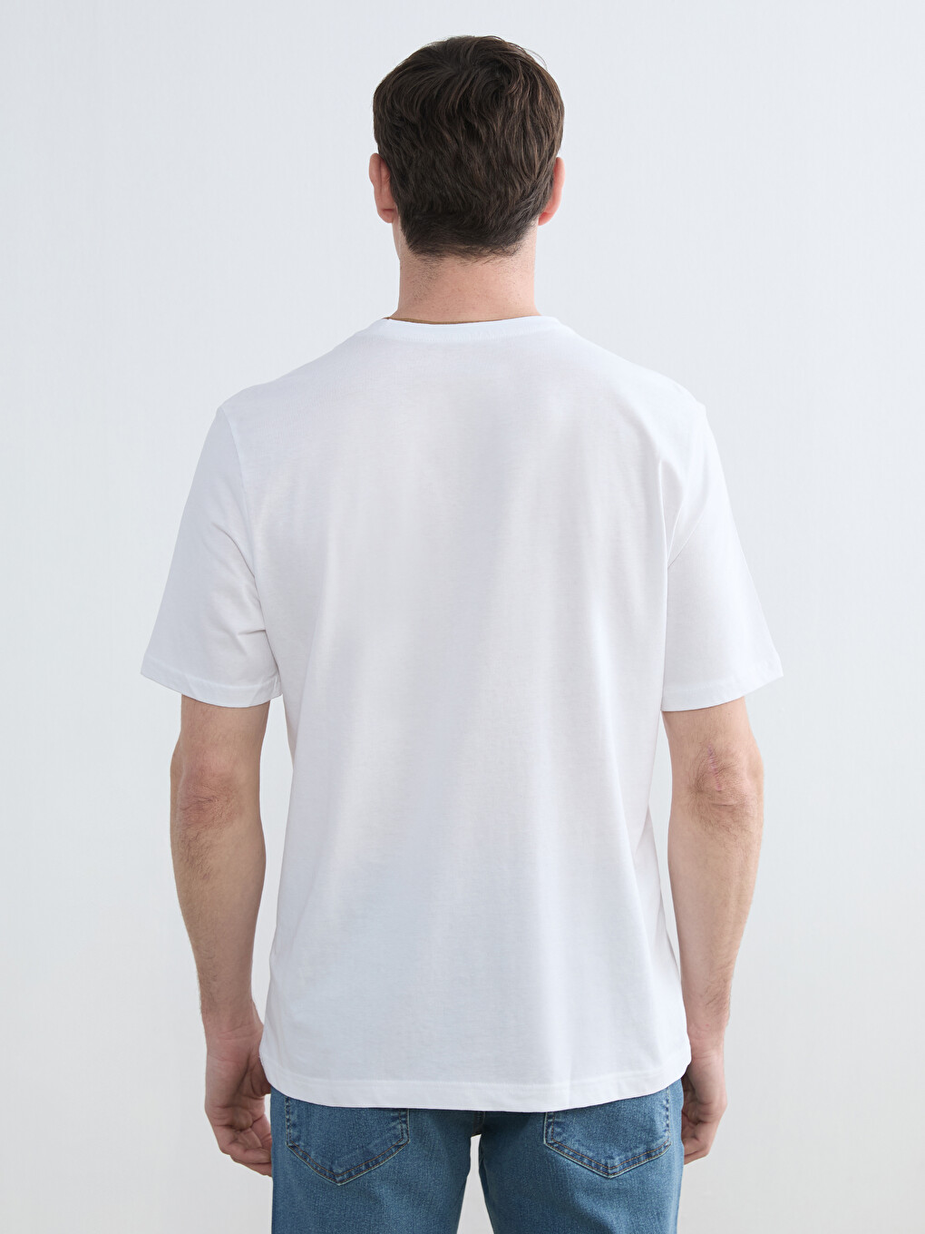 Crew Neck Short Sleeve Printed Combed Cotton Men's T-shirt-7