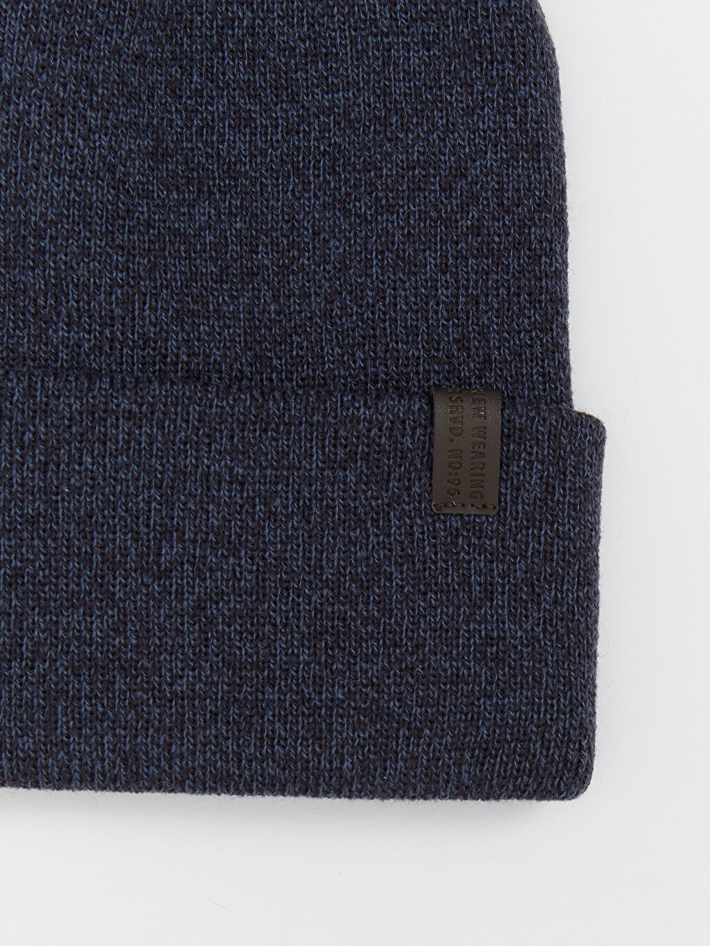 Lacivert Etiket Detaylı Erkek Triko Bere-2