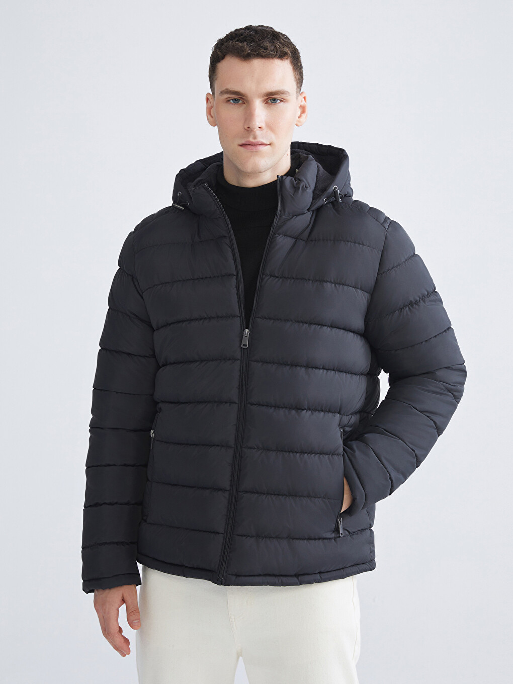 Standard Fit Hooded Men's Puffer Coat