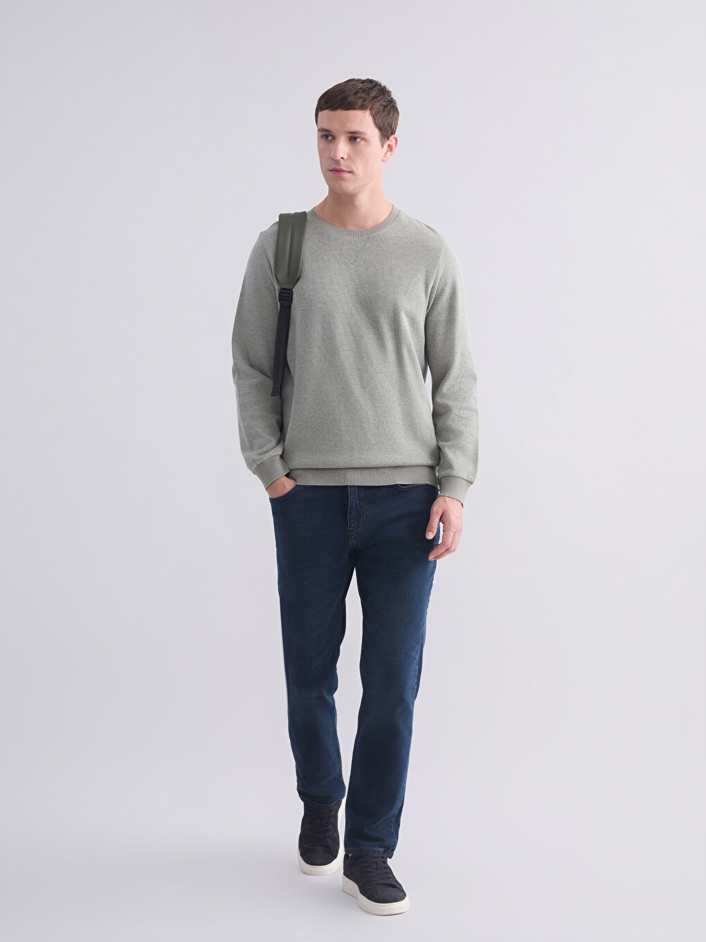 Crew Neck Long Sleeve Men's Sweatshirt-1