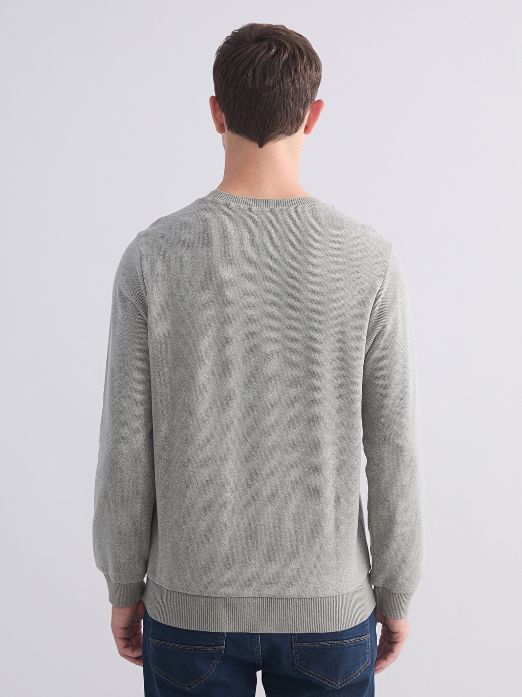 Crew Neck Long Sleeve Men's Sweatshirt-3