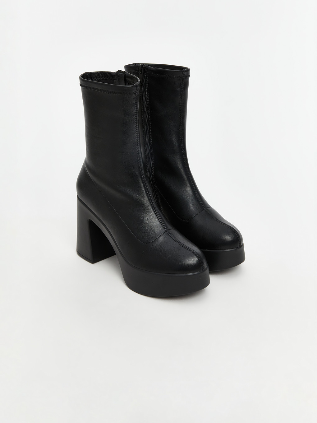  Bottes à Talons en Similicuir pour Femmes