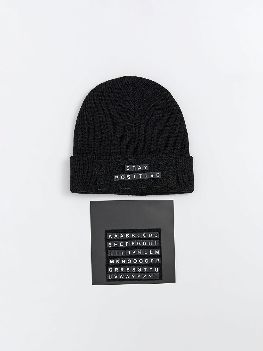 Velcro Lapel Detail Men's Knitwear Beanie-2