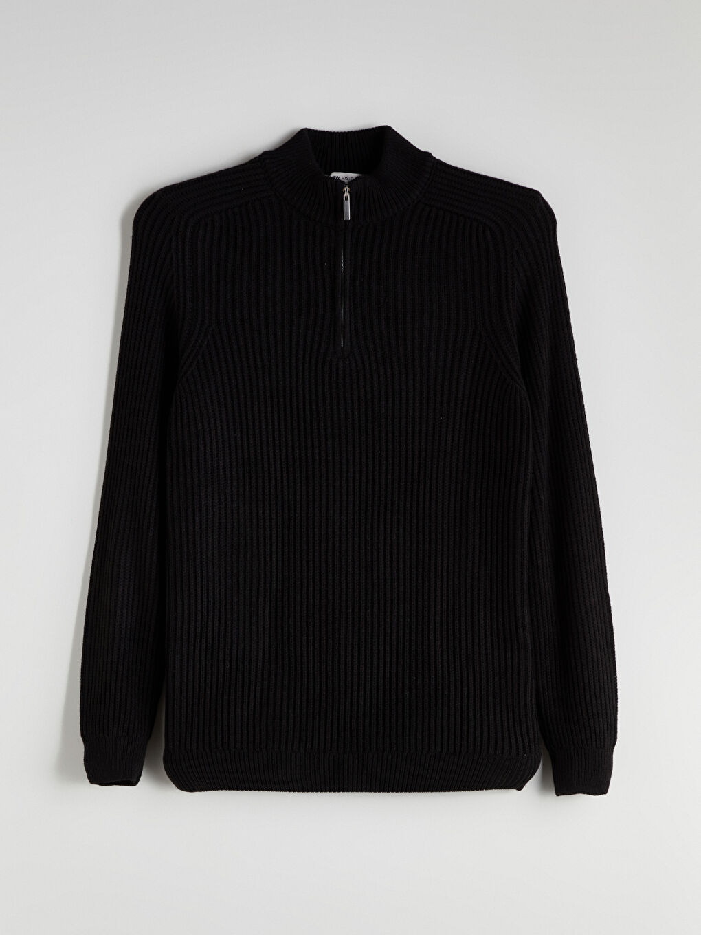 Funnel Neck Long Sleeve Men's Knitwear Sweater-5