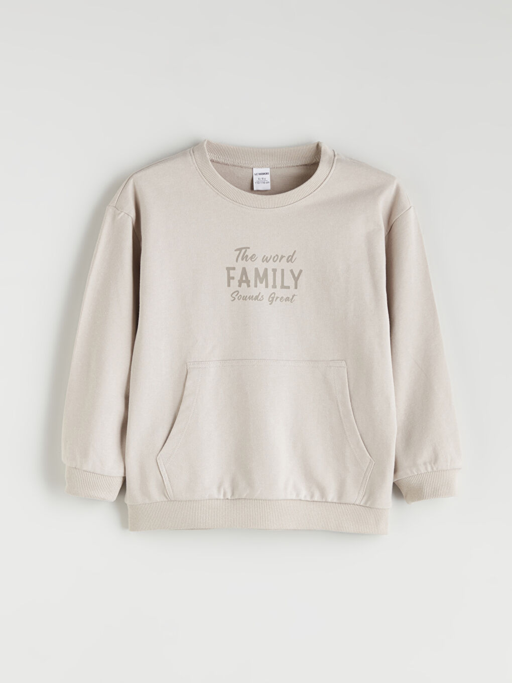 Gri Bisiklet Yaka Uzun Kollu Baskılı Erkek Bebek Sweatshirt ve Eşofman Alt 2'li Takım-1