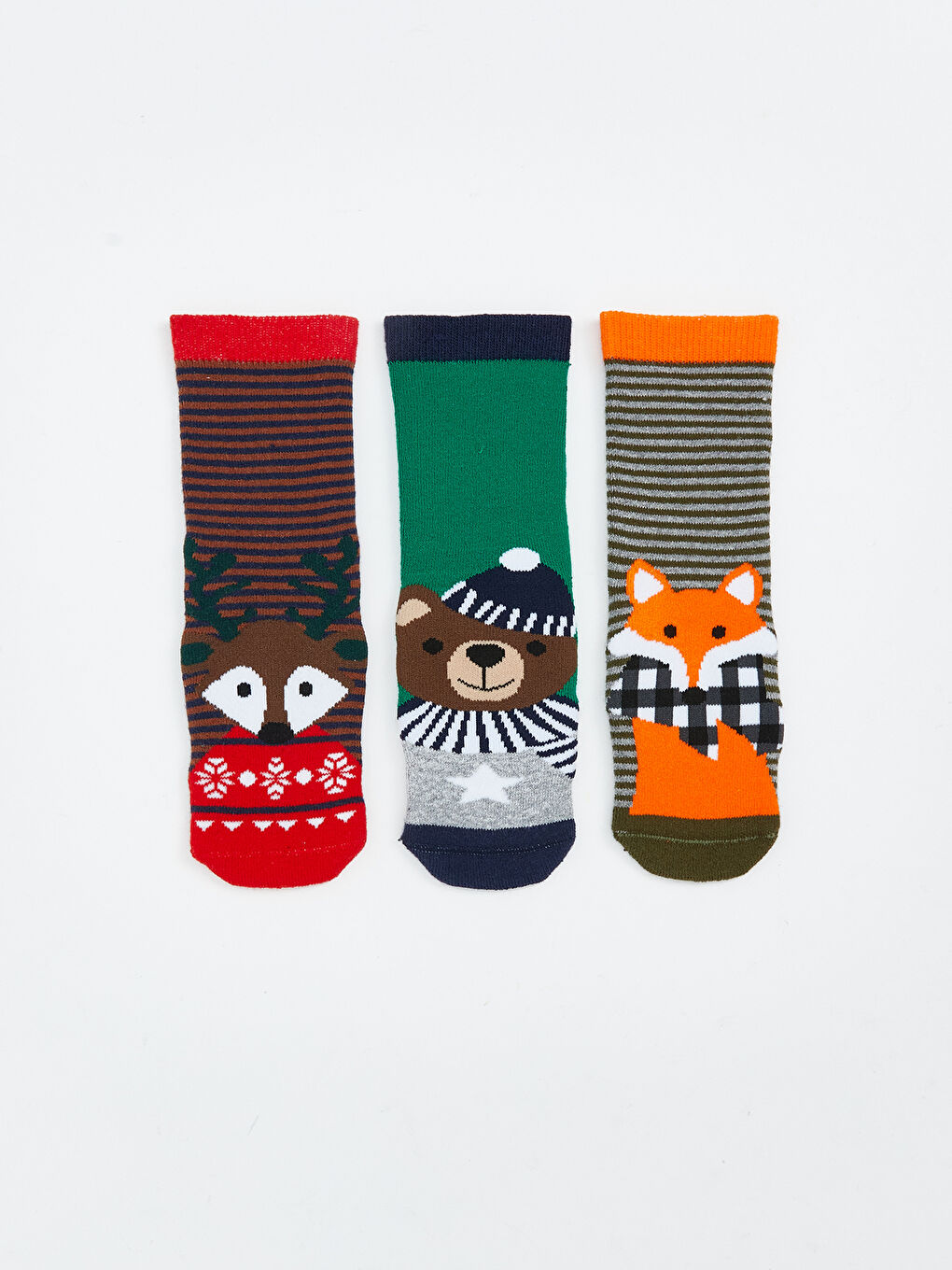 LCW Kids Patterned Boys' Terry Ankle Socks 3-Pack -W3AG48Z4-K00