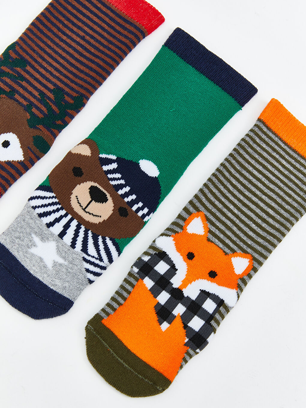 LCW Kids Patterned Boys' Terry Ankle Socks 3-Pack -W3AG48Z4-K00