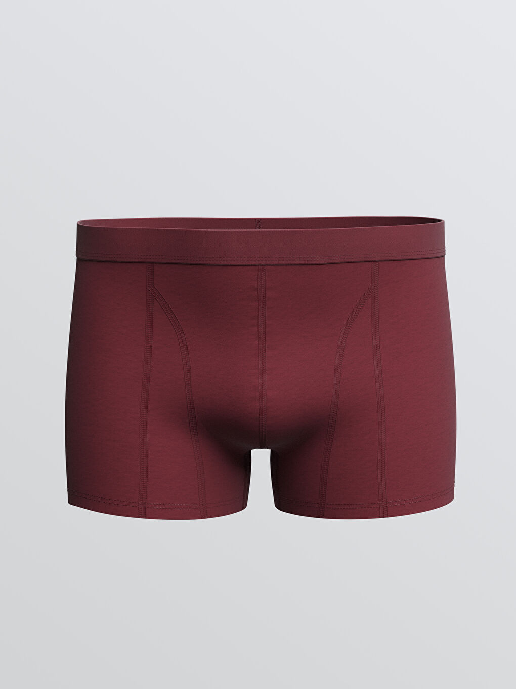 Bordo Standart Kalıp Pamuklu Esnek Erkek Boxer 2'li-4