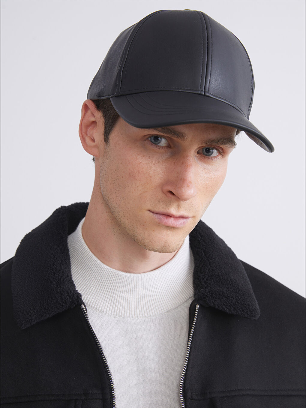 LCW ACCESSORIES Leather Look Men's Cap Hat -S40535Z8-HUC