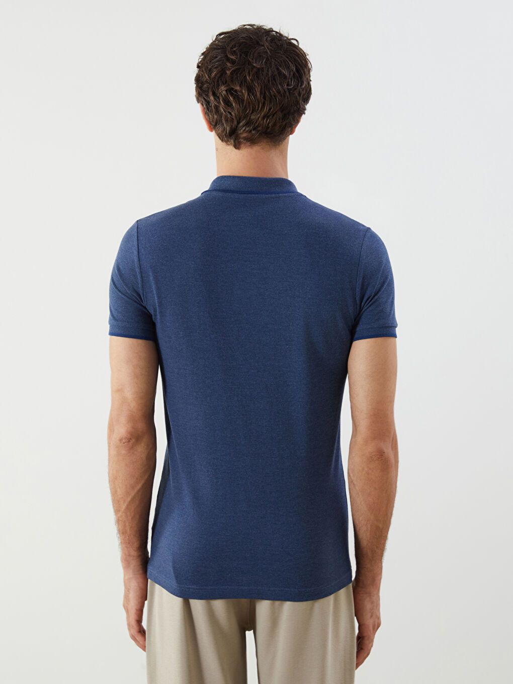 Polo Neck Short Sleeve Pique Men's T-Shirt -S40987Z8-F2Y