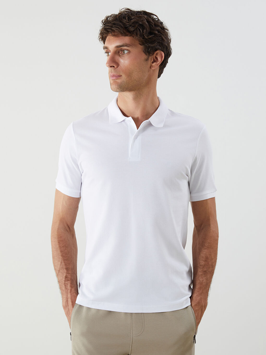 Polo Neck Short Sleeve Pique Men's T-Shirt -S41101Z8-Q6K