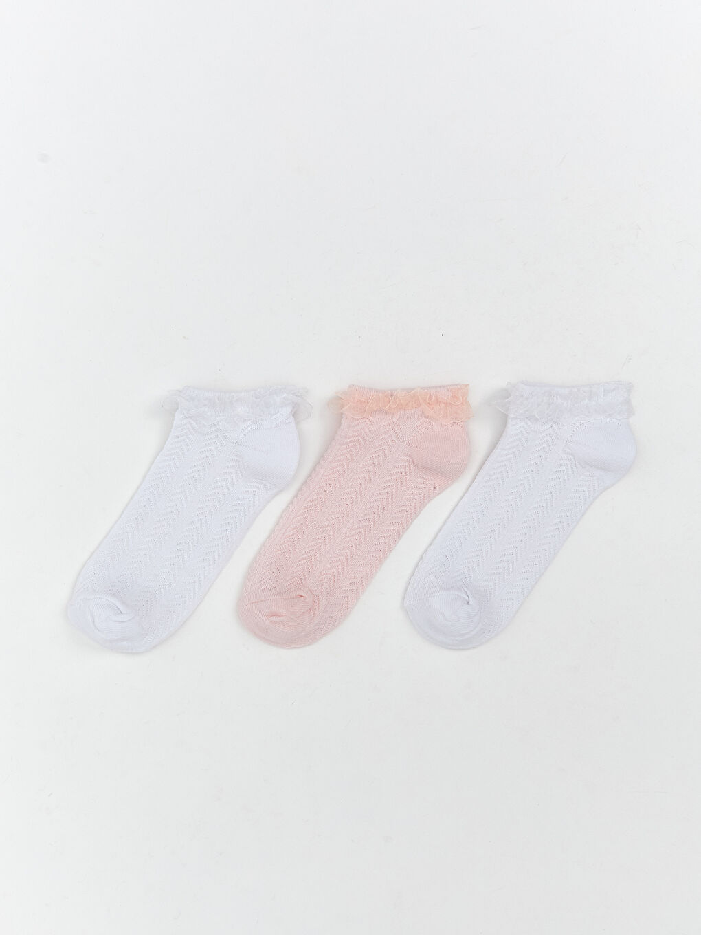 LCW Kids Mädchen Sneakersocken mit Spitzendetail 3er-Pack -S43930Z4-EEW