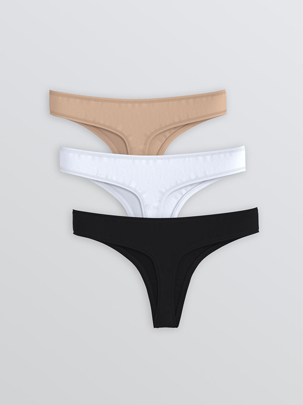 Siyah Düz Tanga Külot 3'lü Paket-1