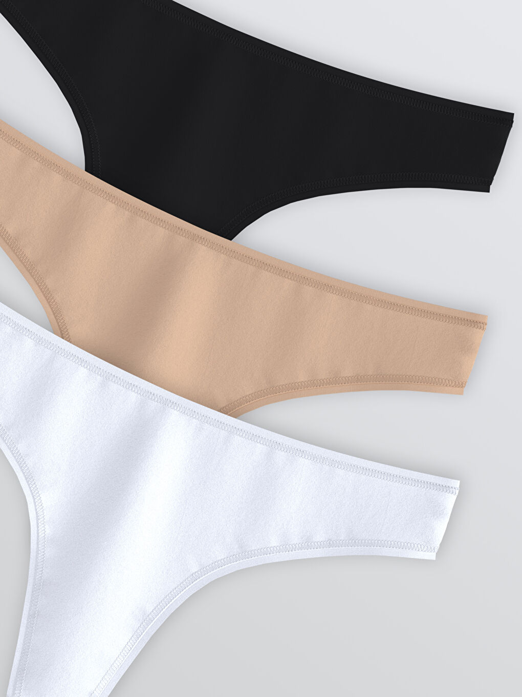 Siyah Düz Tanga Külot 3'lü Paket-2