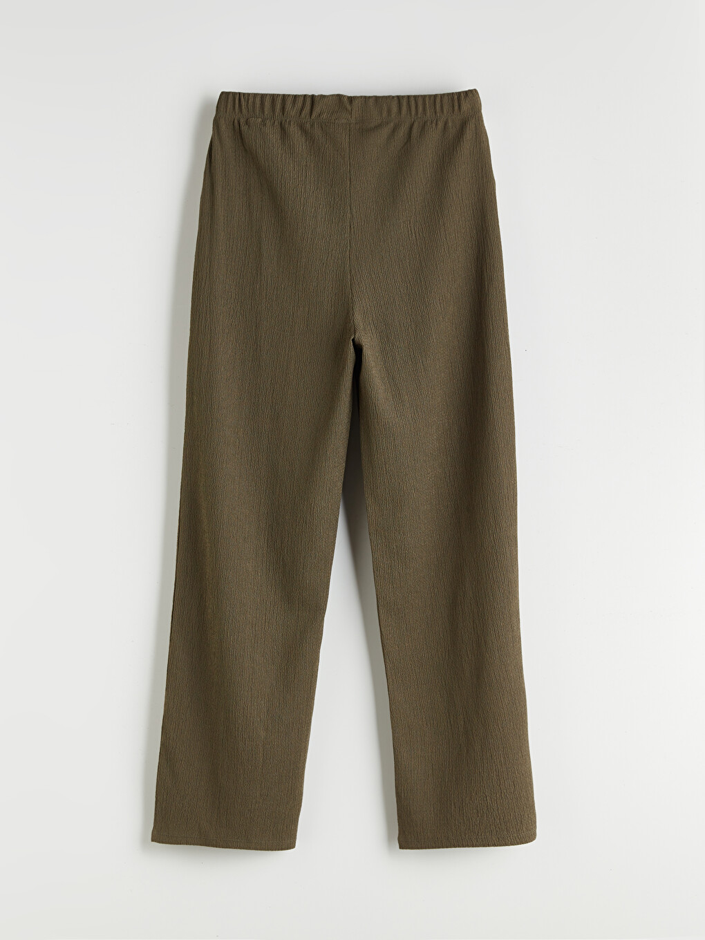 Women's Elastic Waist Plain Trousers-1