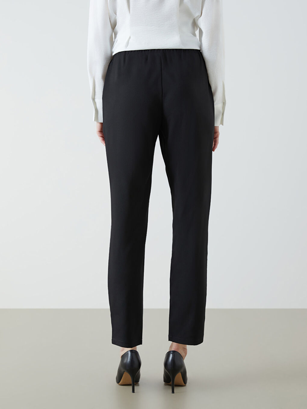 بنطلون سيجارة بخصر مرن للسيدات-6