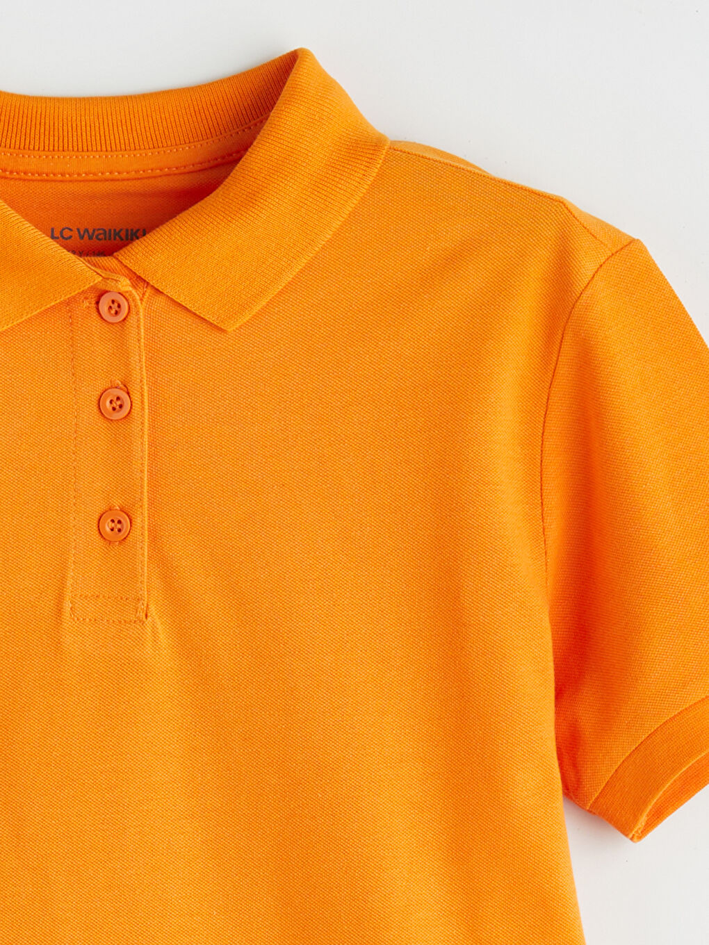 Turuncu Polo Yaka Kız Çocuk Tişört-1