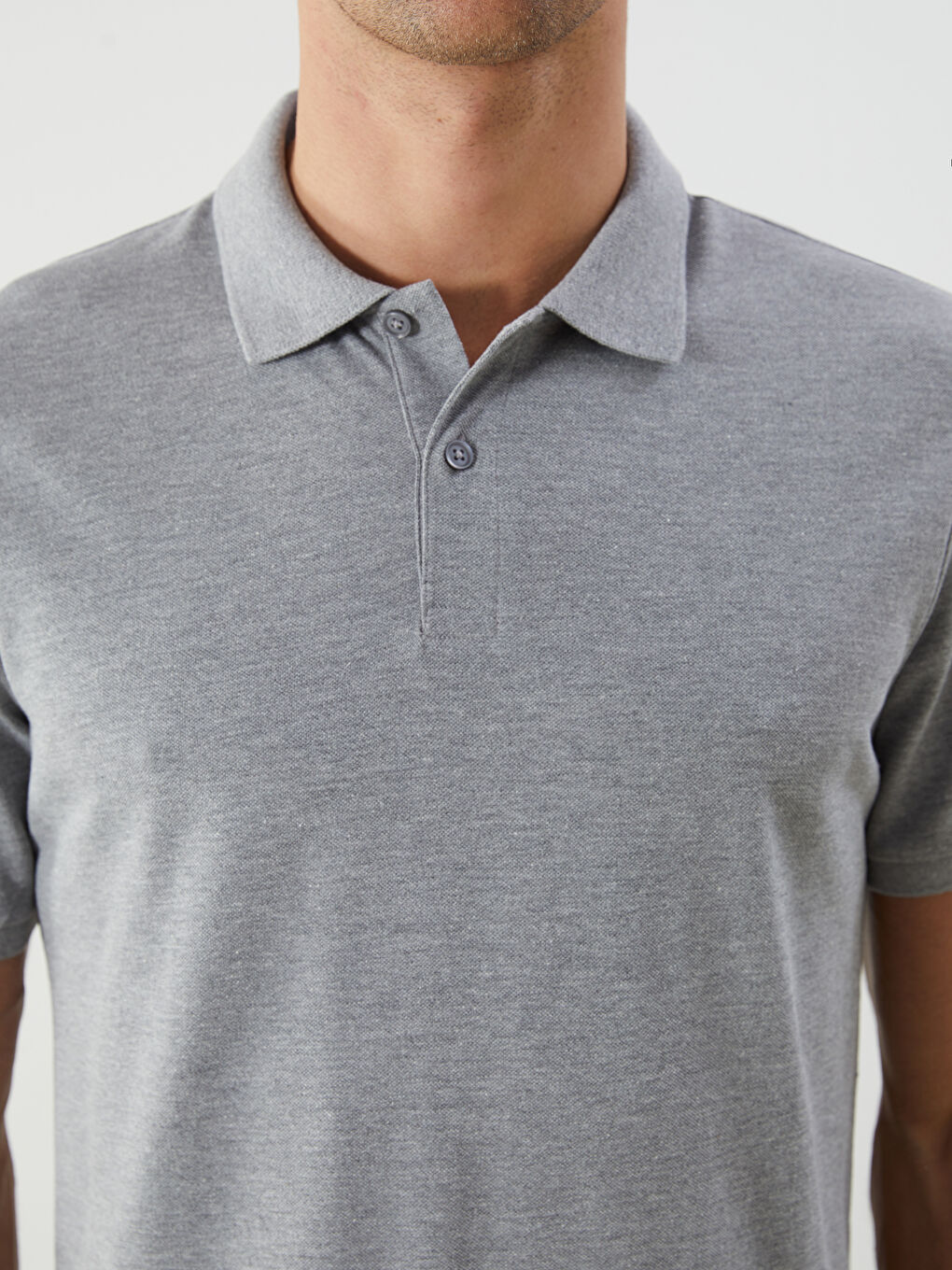 T-shirt en piqué à manches courtes et col polo pour homme-4