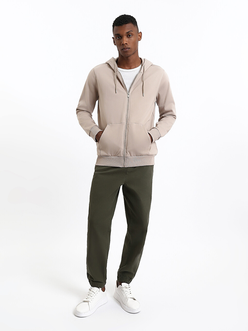 Hooded Long Sleeve Men's Thick Zip-up Sweatshirt-2